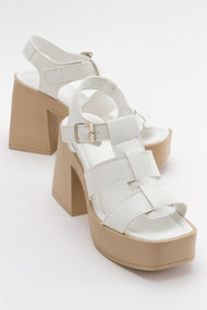 Prek - White Heeled Sandal (Women)