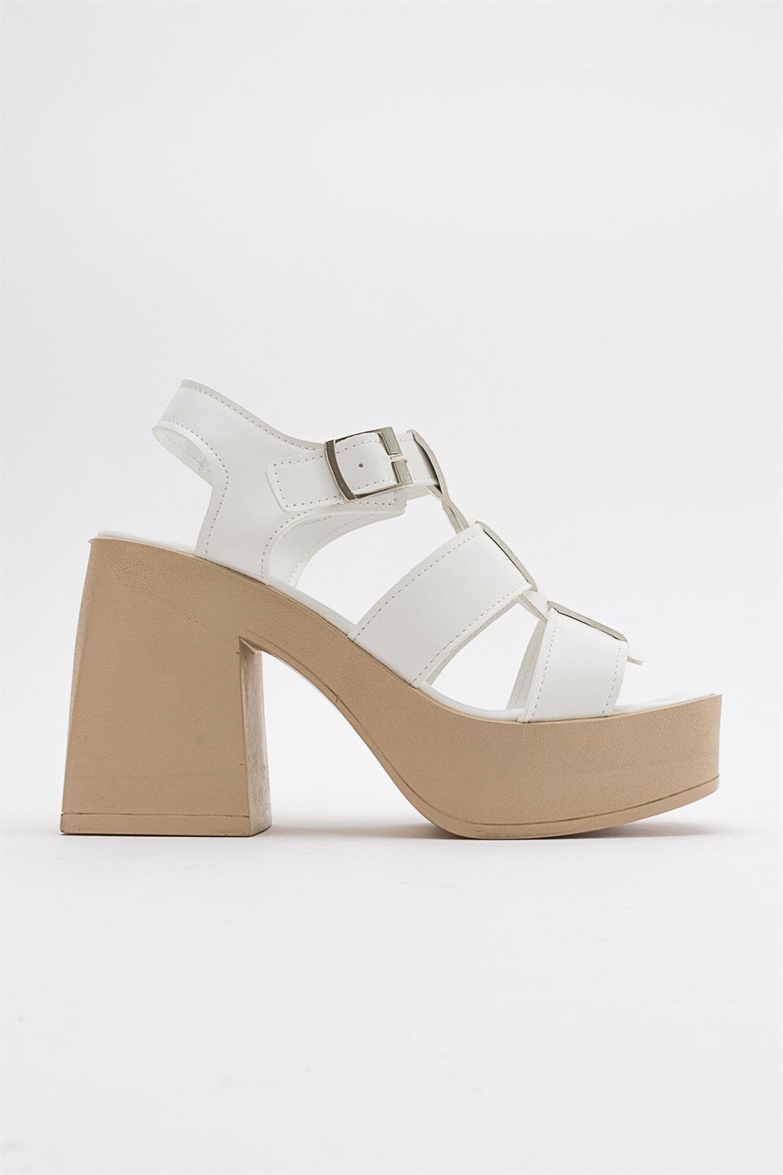 Prek - White Heeled Sandal (Women)