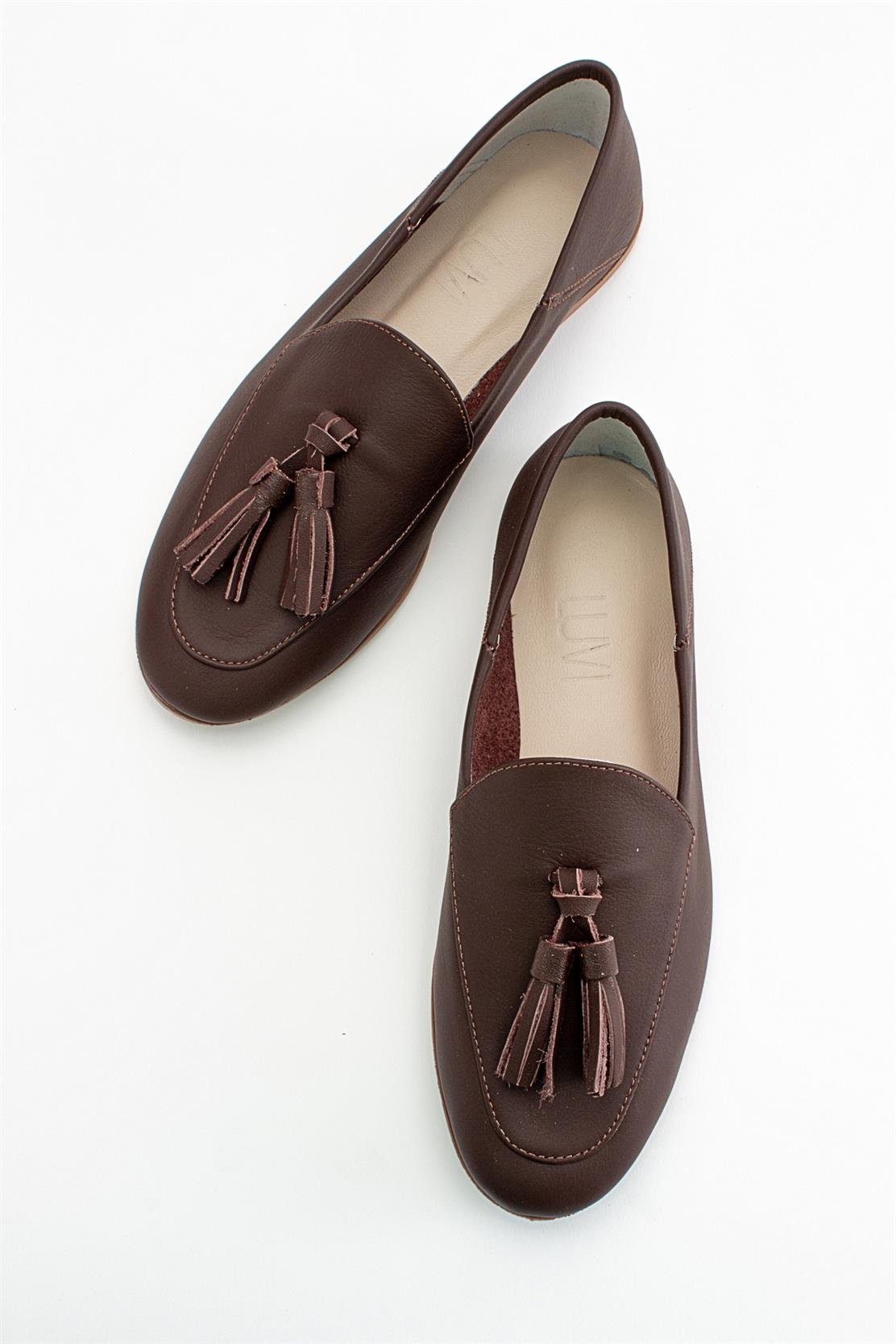 Mona - Brown Soft Leather Tassel Loafers (Women)