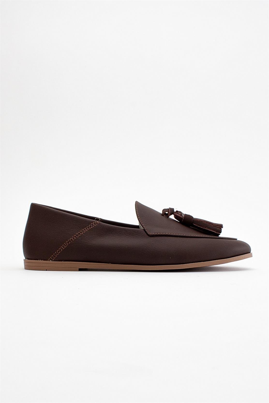 Mona - Brown Soft Leather Tassel Loafers (Women)