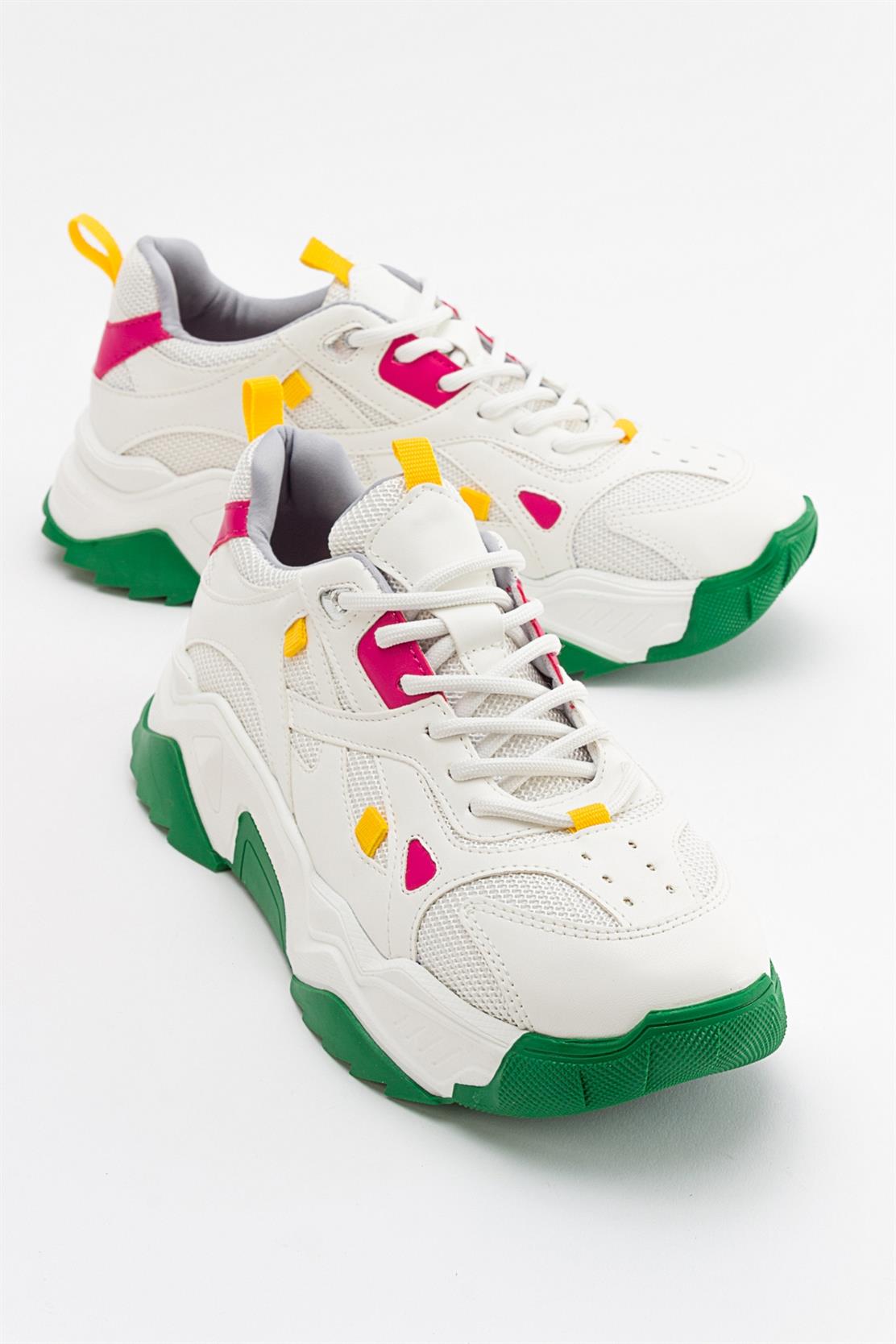 Loretta - White Green Multi Sneaker (Women)