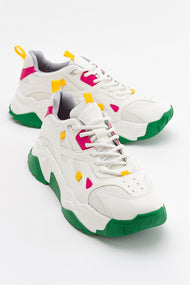 Loretta - White Green Multi Sneaker (Women)