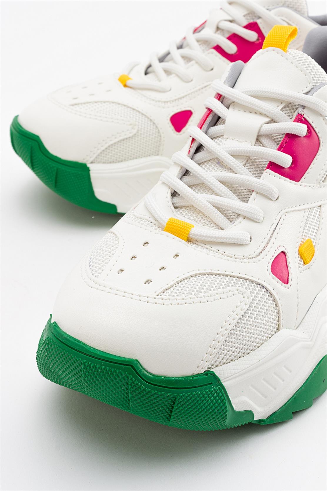 Loretta - White Green Multi Sneaker (Women)