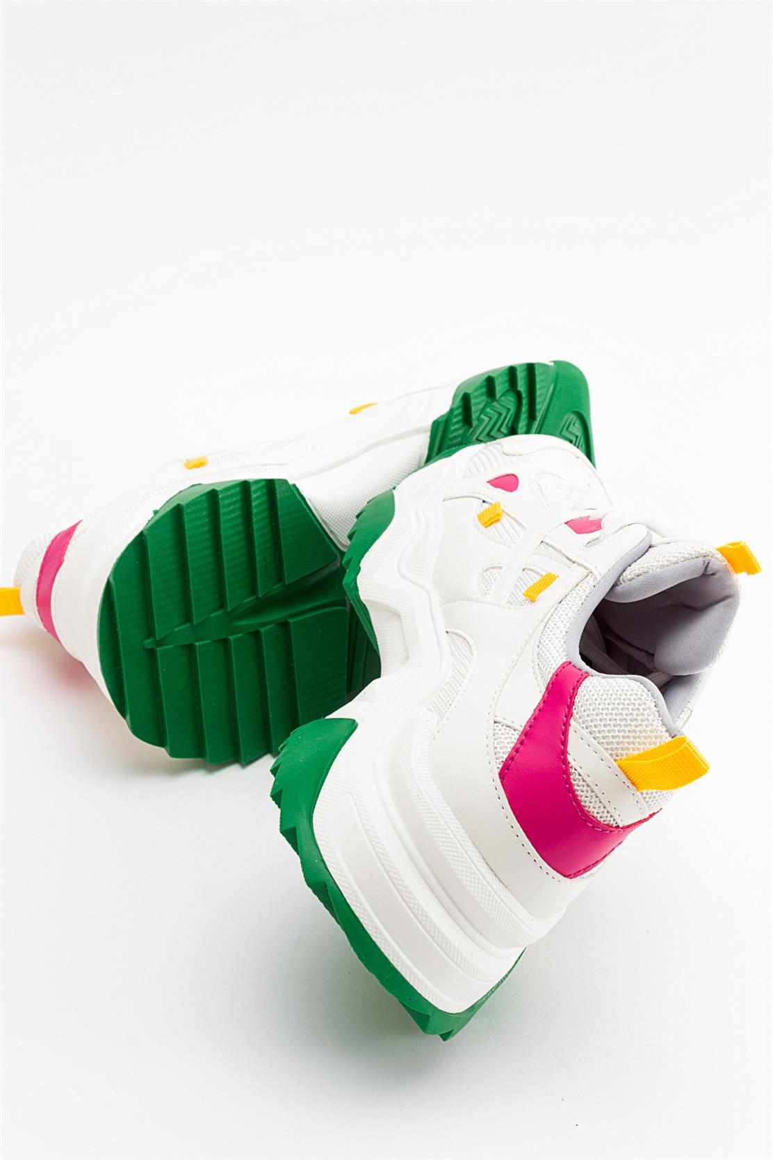 Loretta - White Green Multi Sneaker (Women)