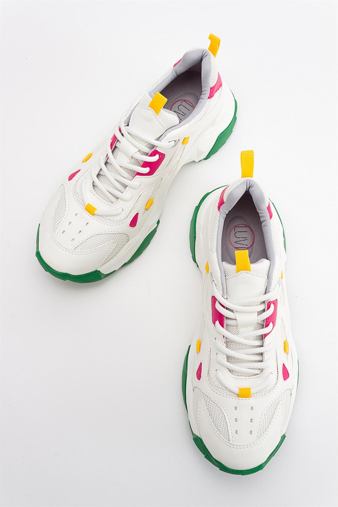 Loretta - White Green Multi Sneaker (Women)