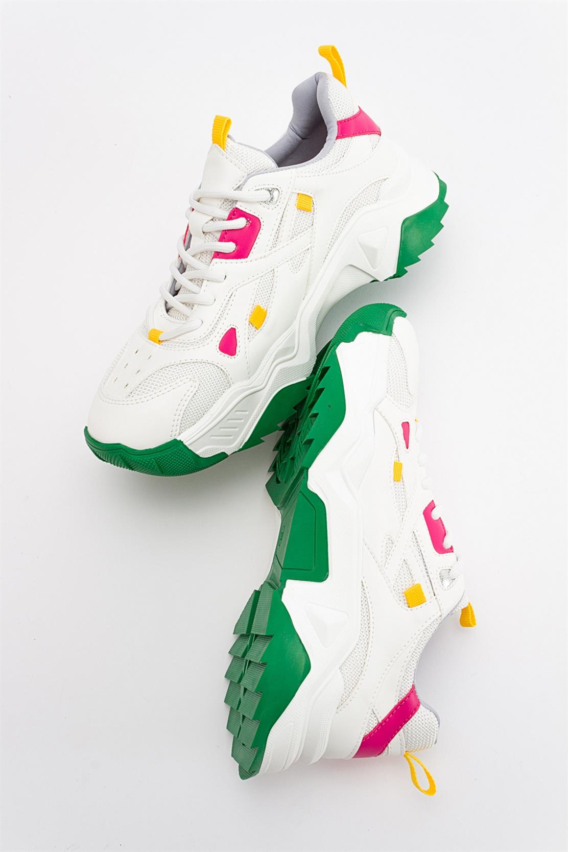 Loretta - White Green Multi Sneaker (Women)