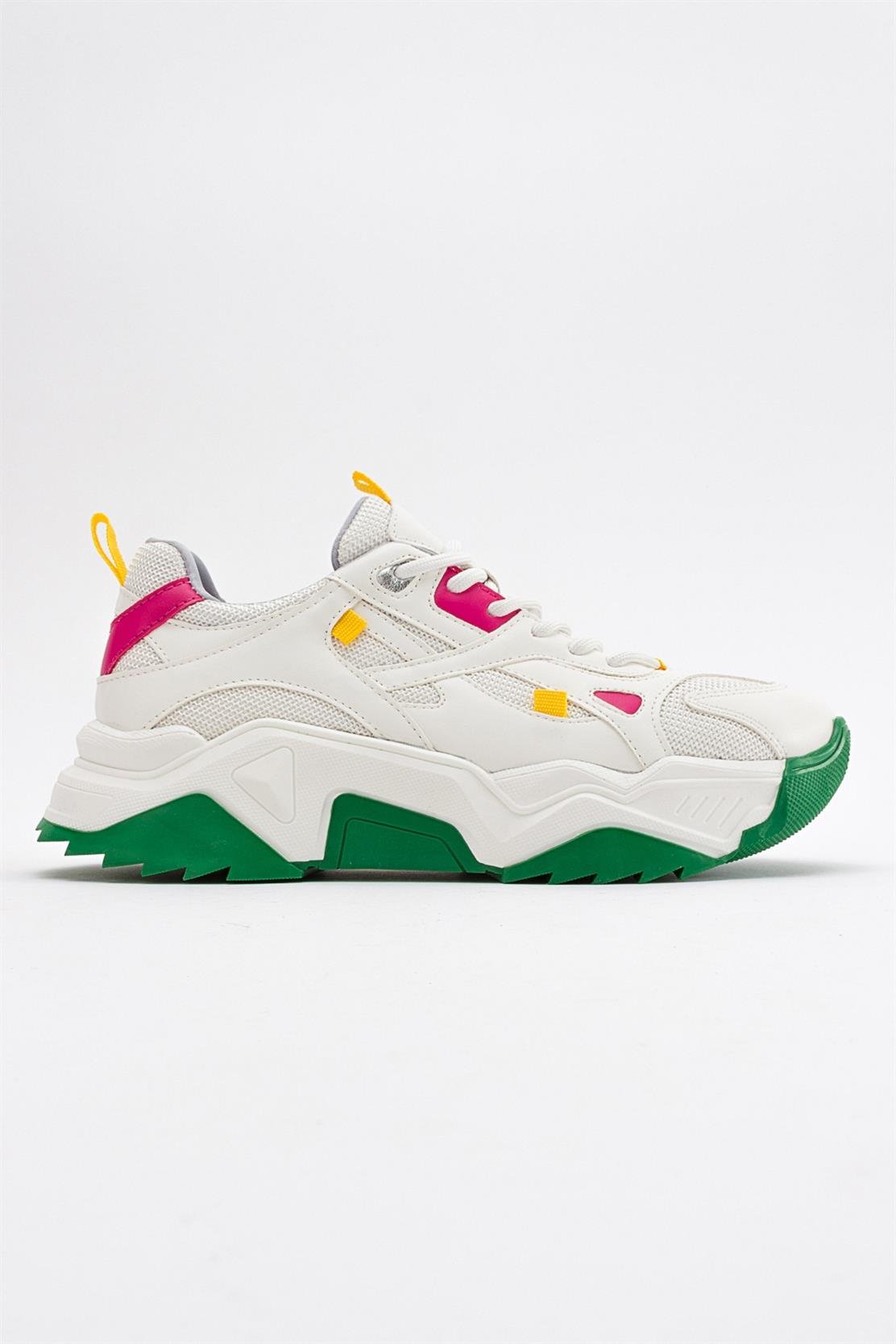 Loretta - White Green Multi Sneaker (Women)