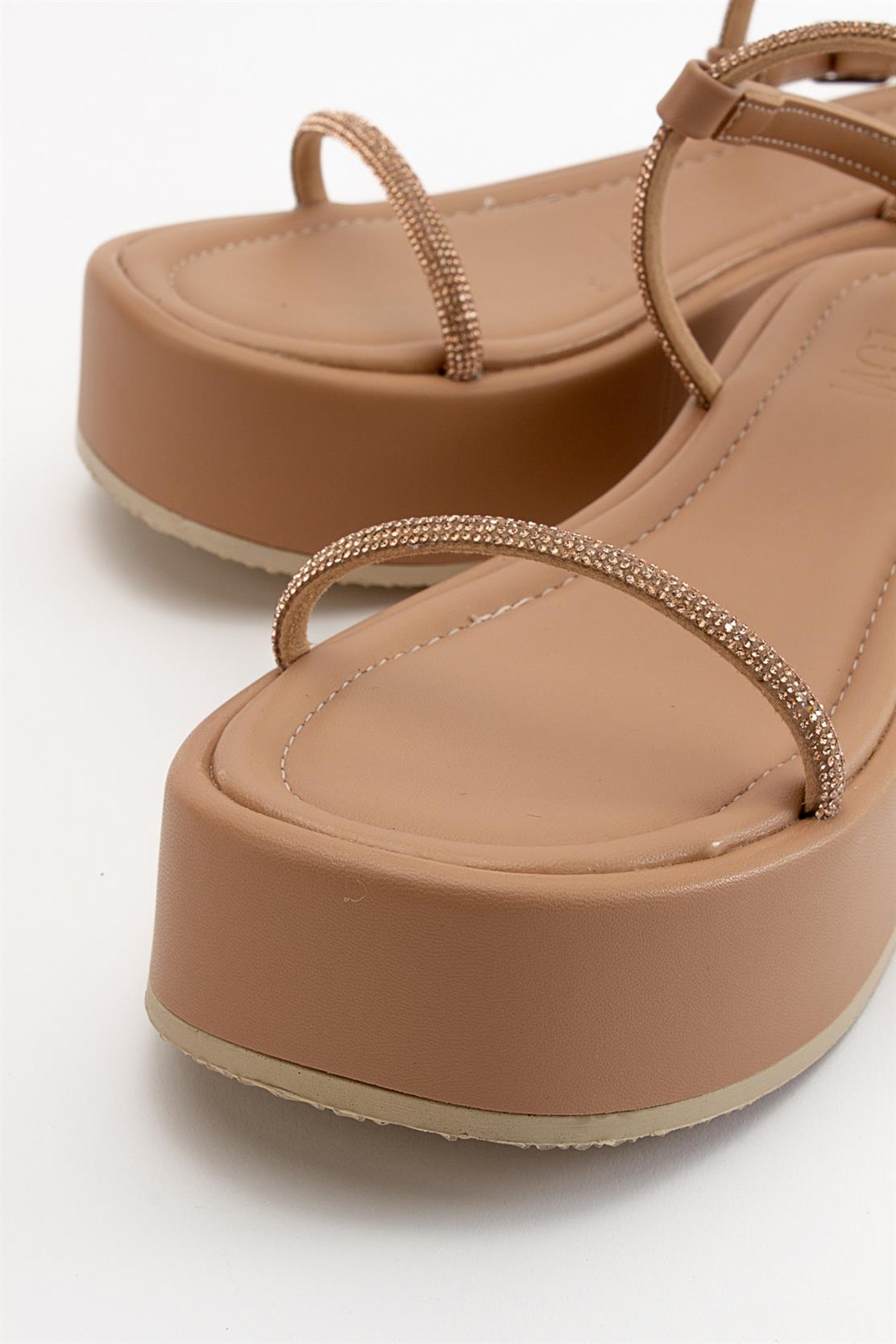 Ekos - Beige Jeweled Platform Sandal (Women)