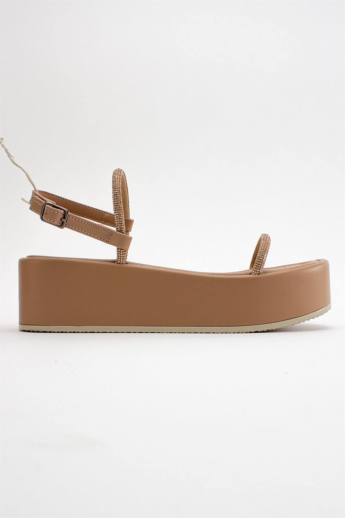 Ekos - Beige Jeweled Platform Sandal (Women)