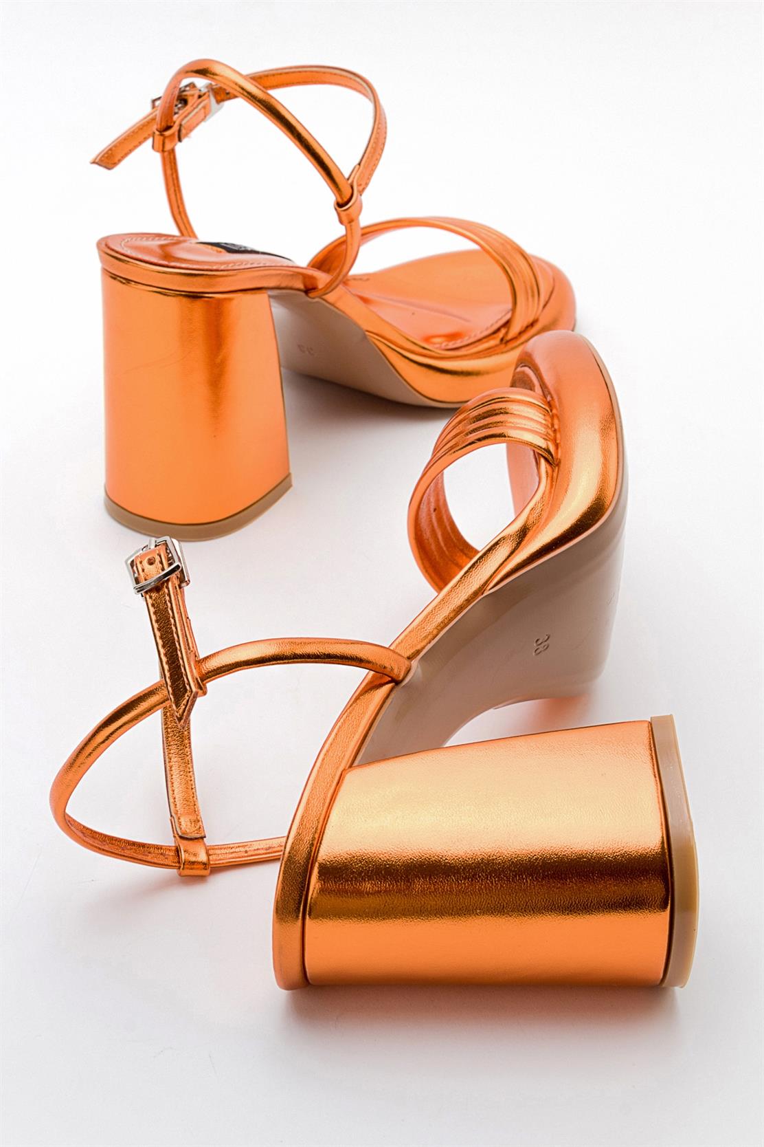 Posse - Orange Metallic Heeled Shoe (Women)