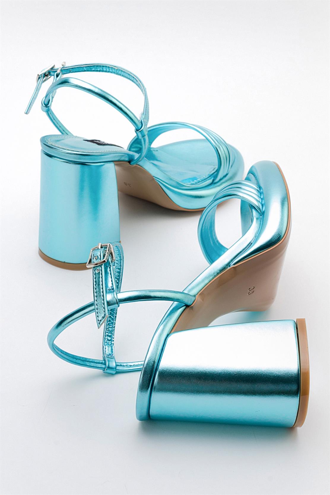Posse - Baby Blue Metallic Heeled Shoe (Women)