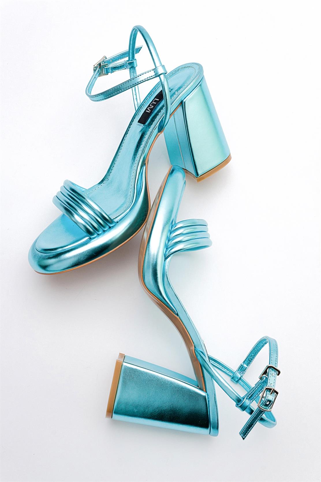 Posse - Baby Blue Metallic Heeled Shoe (Women)