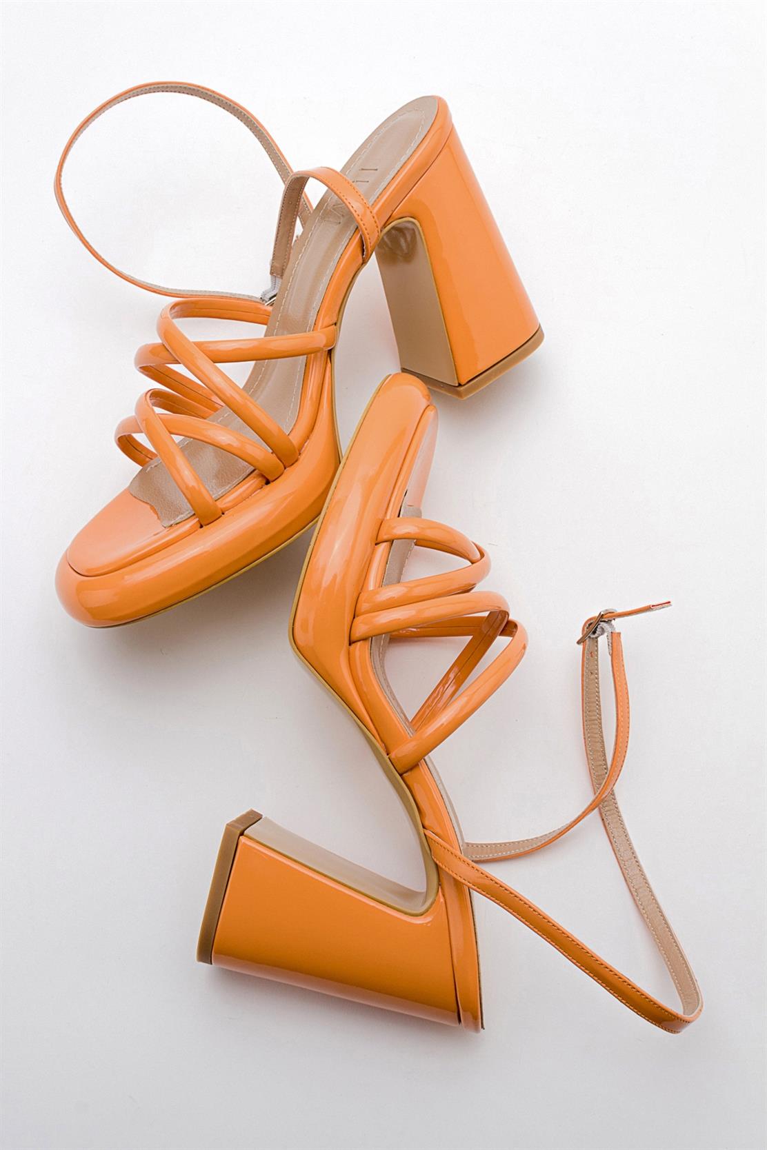 Oppe - Orange Patent Platform High-Heel Shoe (Women)