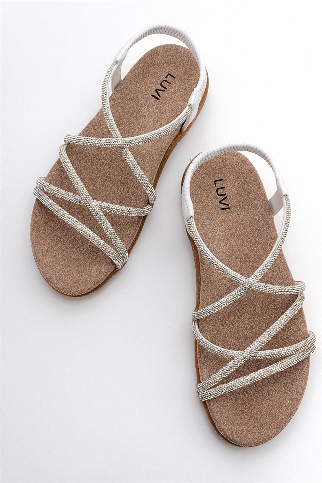 Ever White Embellished Sandal (Women)