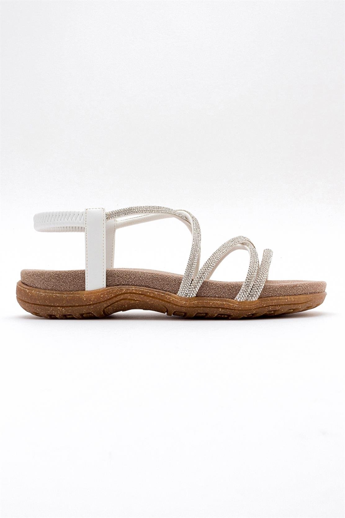 Ever White Embellished Sandal (Women)