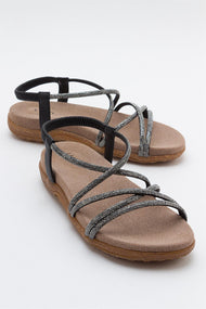 Ever Black Embellished Sandal (Women)