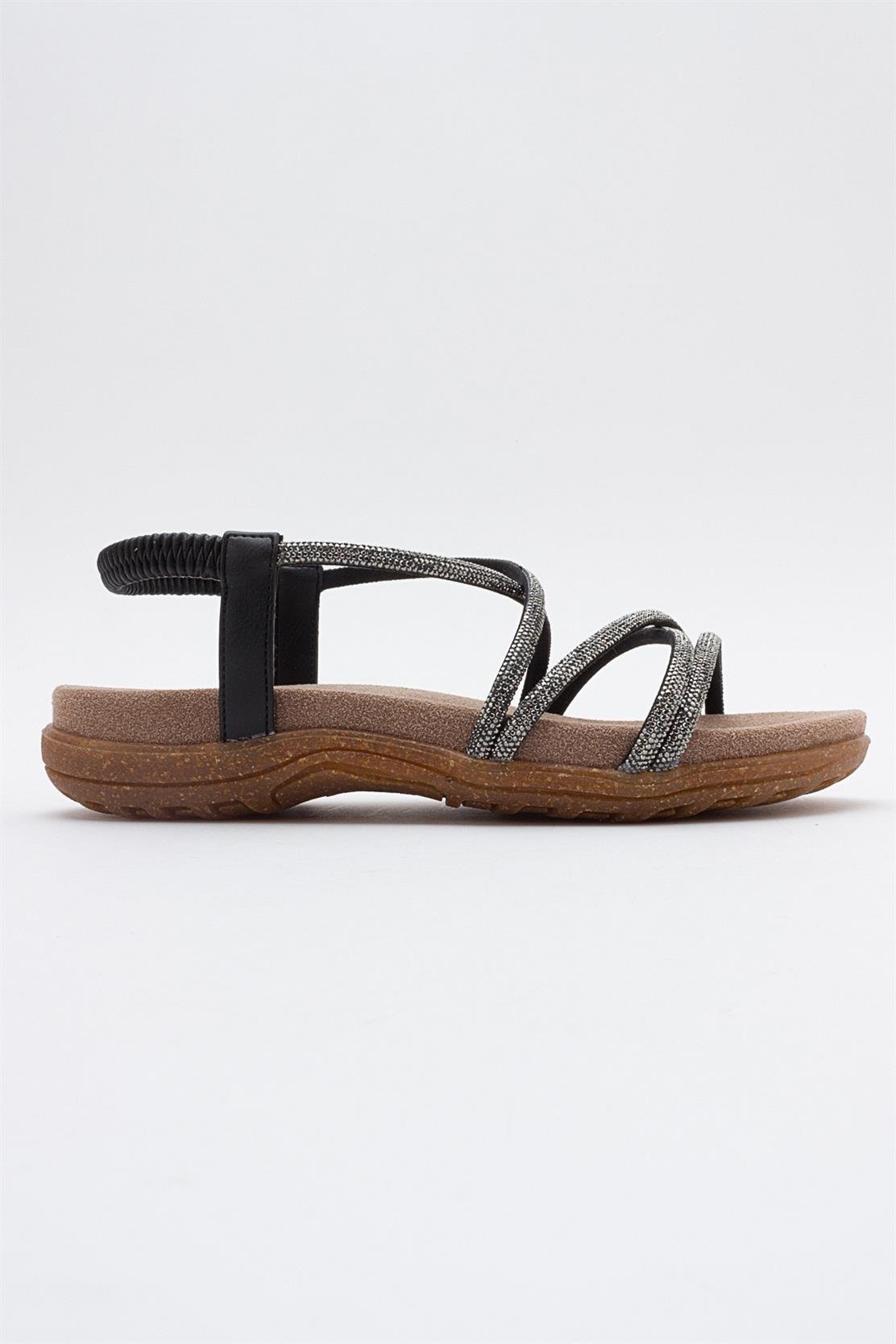 Ever Black Embellished Sandal (Women)