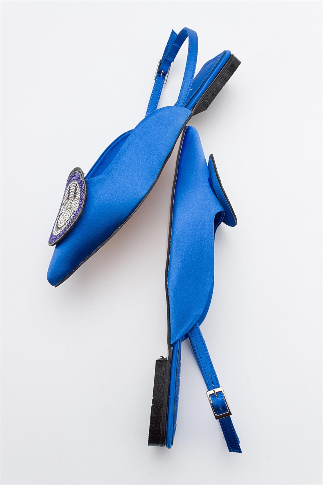 Gevel - Powder Blue Satin Ballet Flat (Women)