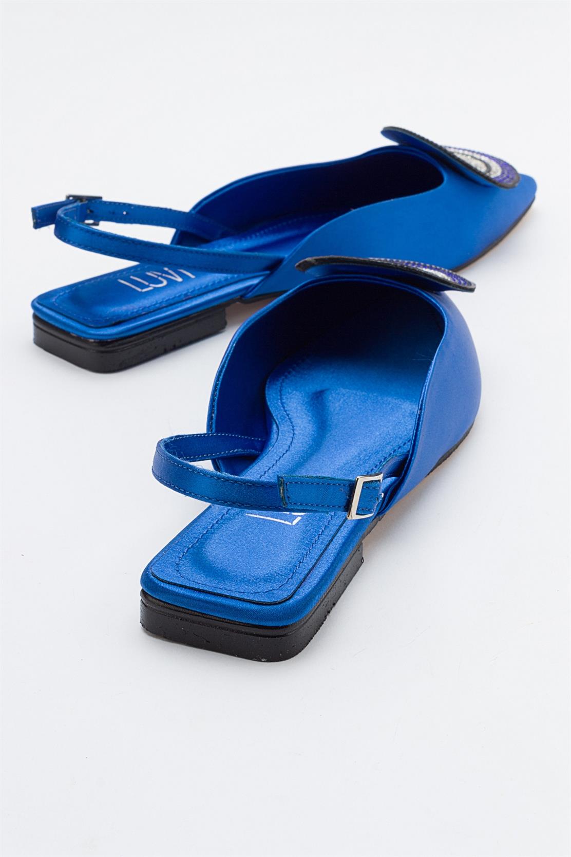 Gevel - Powder Blue Satin Ballet Flat (Women)