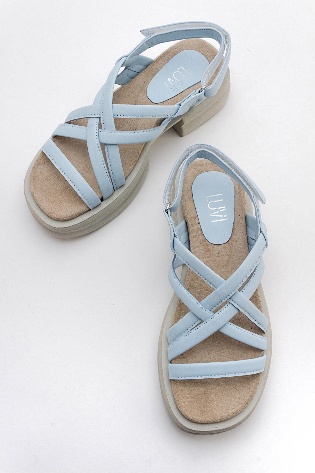 Senza - Baby Blue Genuine Leather Sandal (Women)