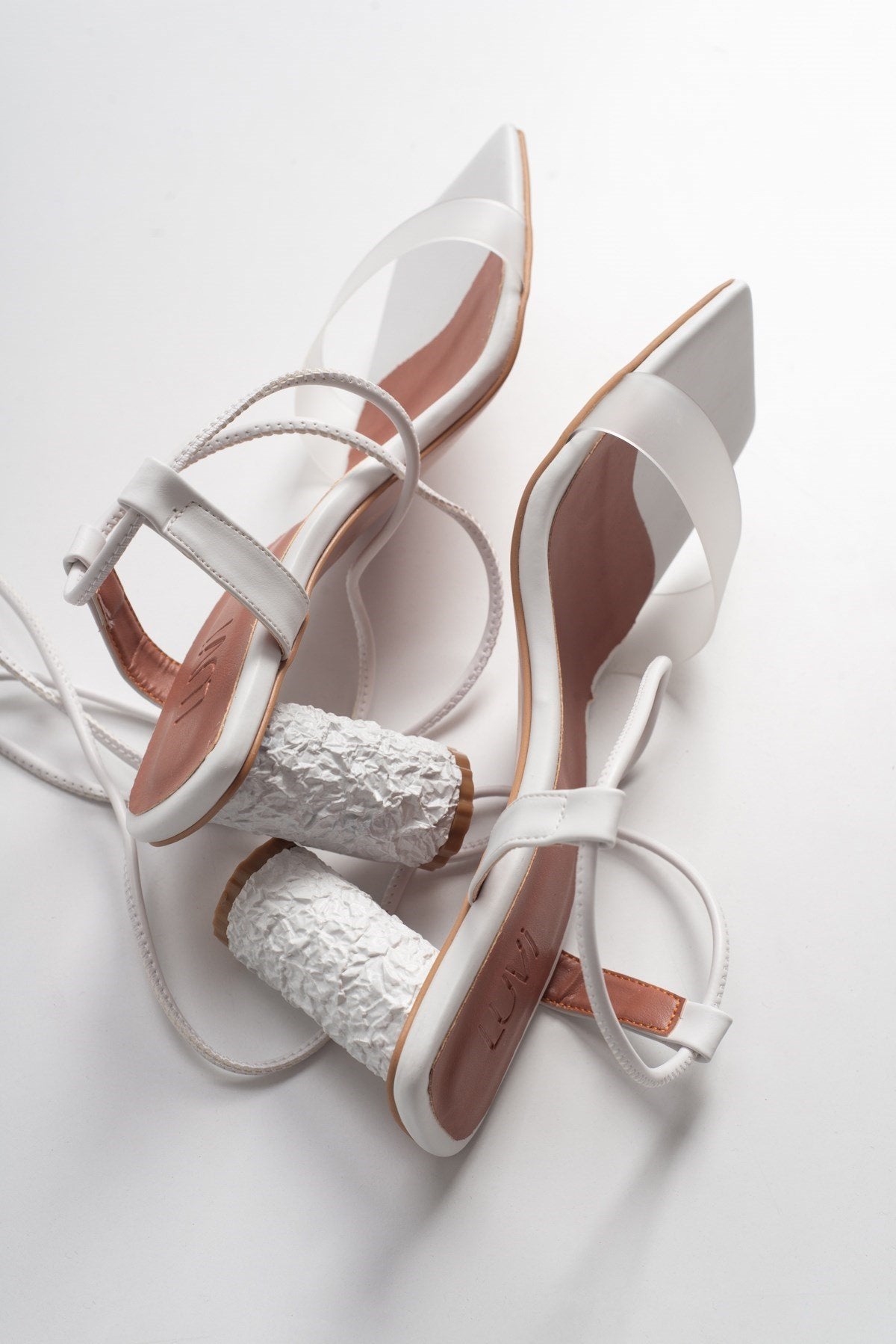 Rhea White Block Heel Sandal (Women)