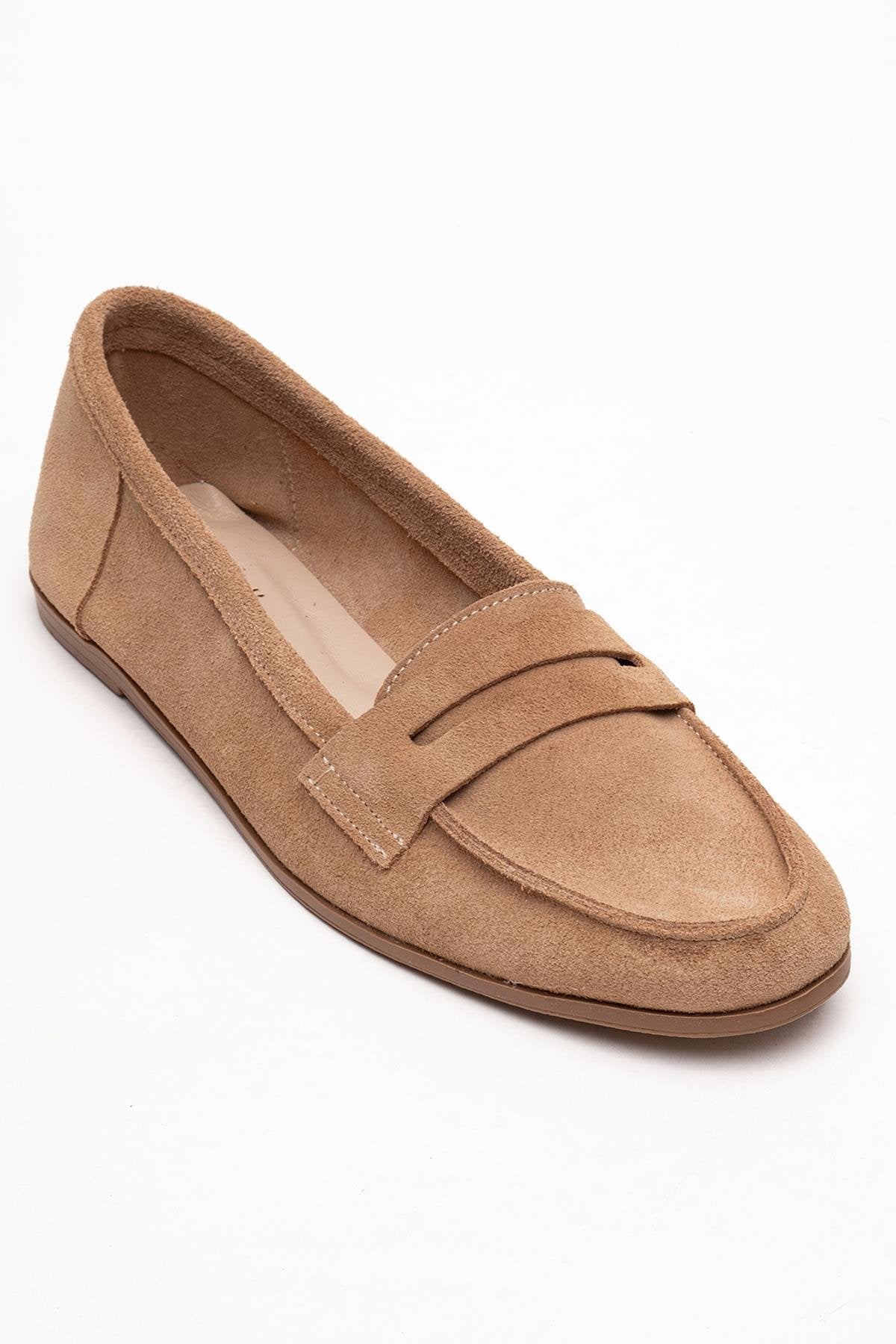 Dorothy - Camel Suede Leather Loafers