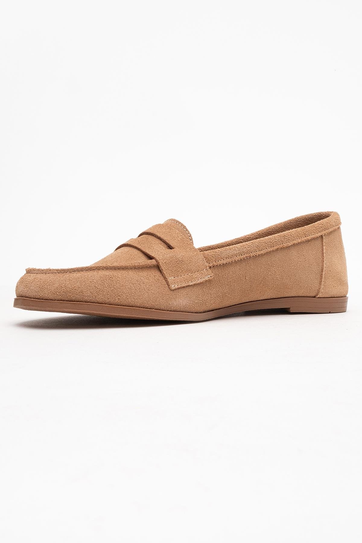 Dorothy - Camel Suede Leather Loafers