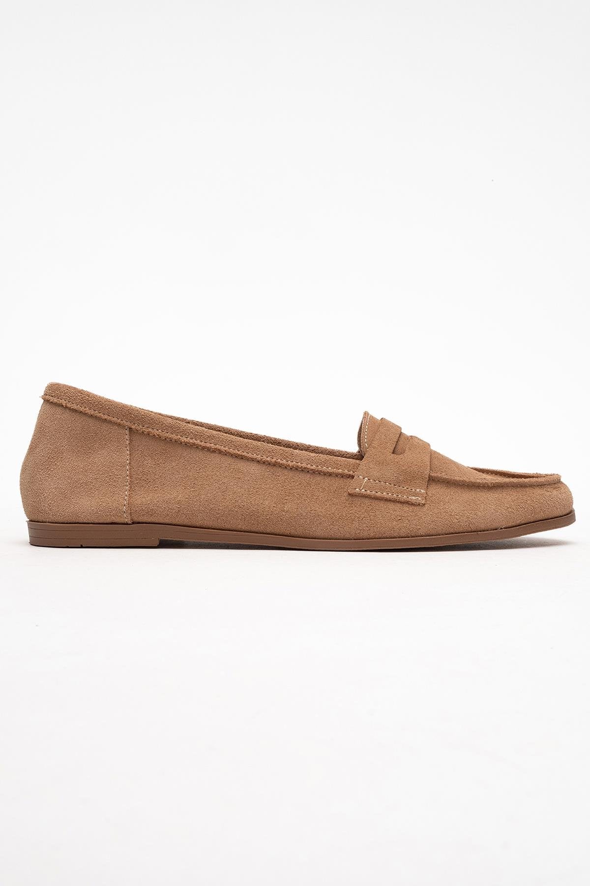 Dorothy - Camel Suede Leather Loafers