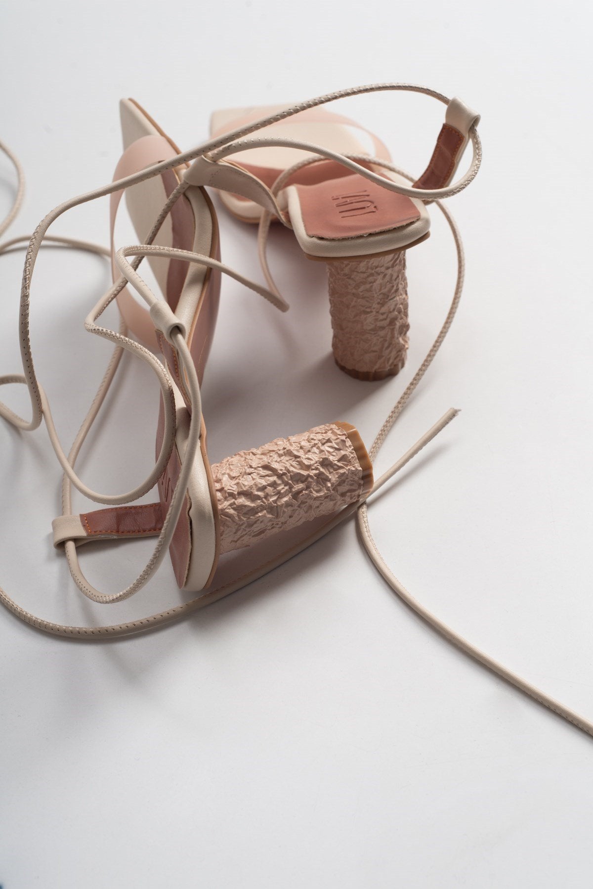 Rhea Beige Block Heel Sandal (Women)