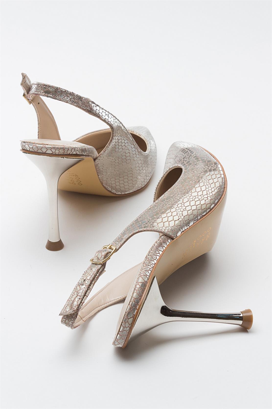 Orfo - Gold Patterned High Heel Shoe (Women)