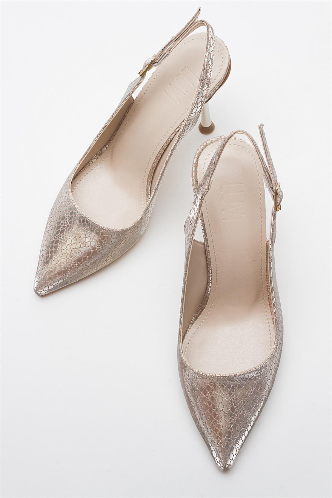 Orfo - Gold Patterned High Heel Shoe (Women)