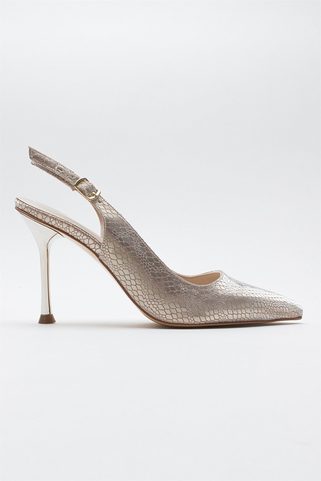 Orfo - Gold Patterned High Heel Shoe (Women)