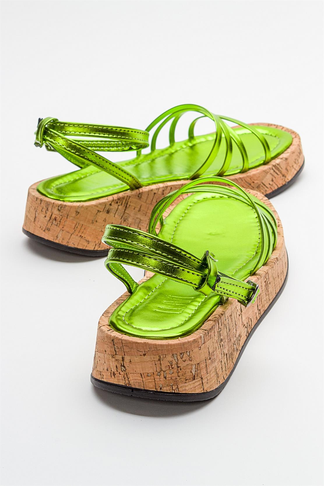 Angela - Metallic Green Sandal (Women)