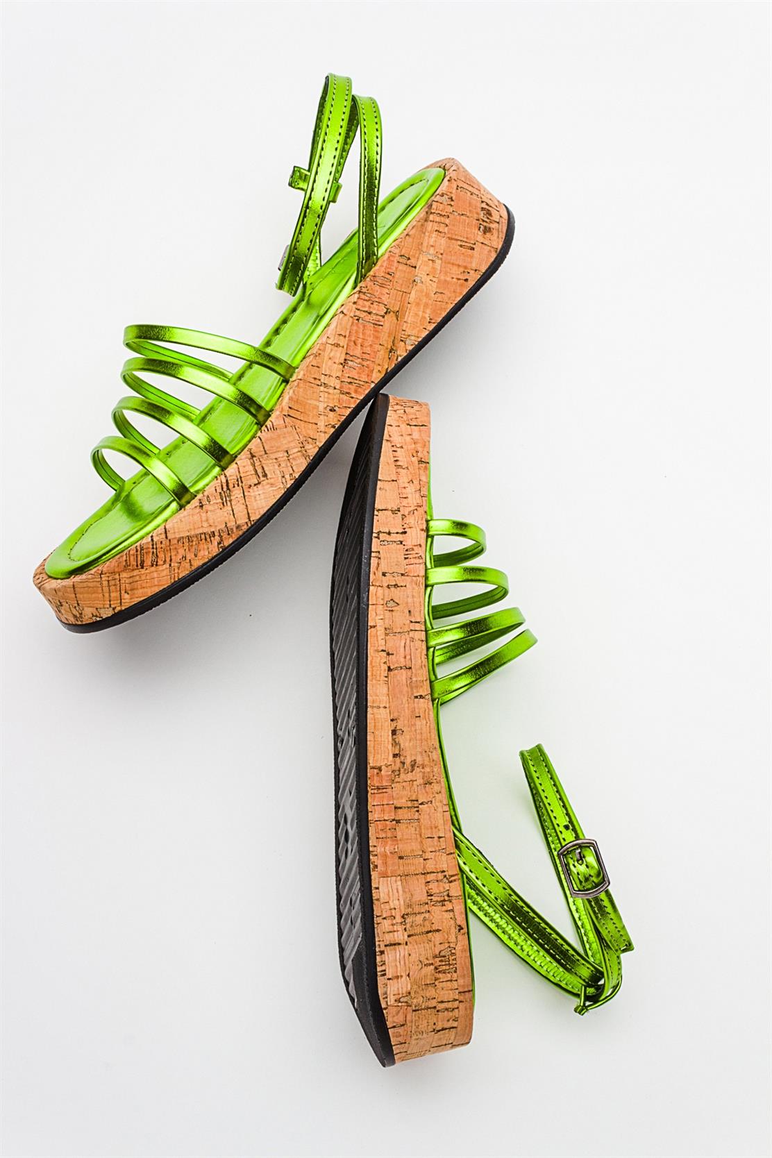 Angela - Metallic Green Sandal (Women)