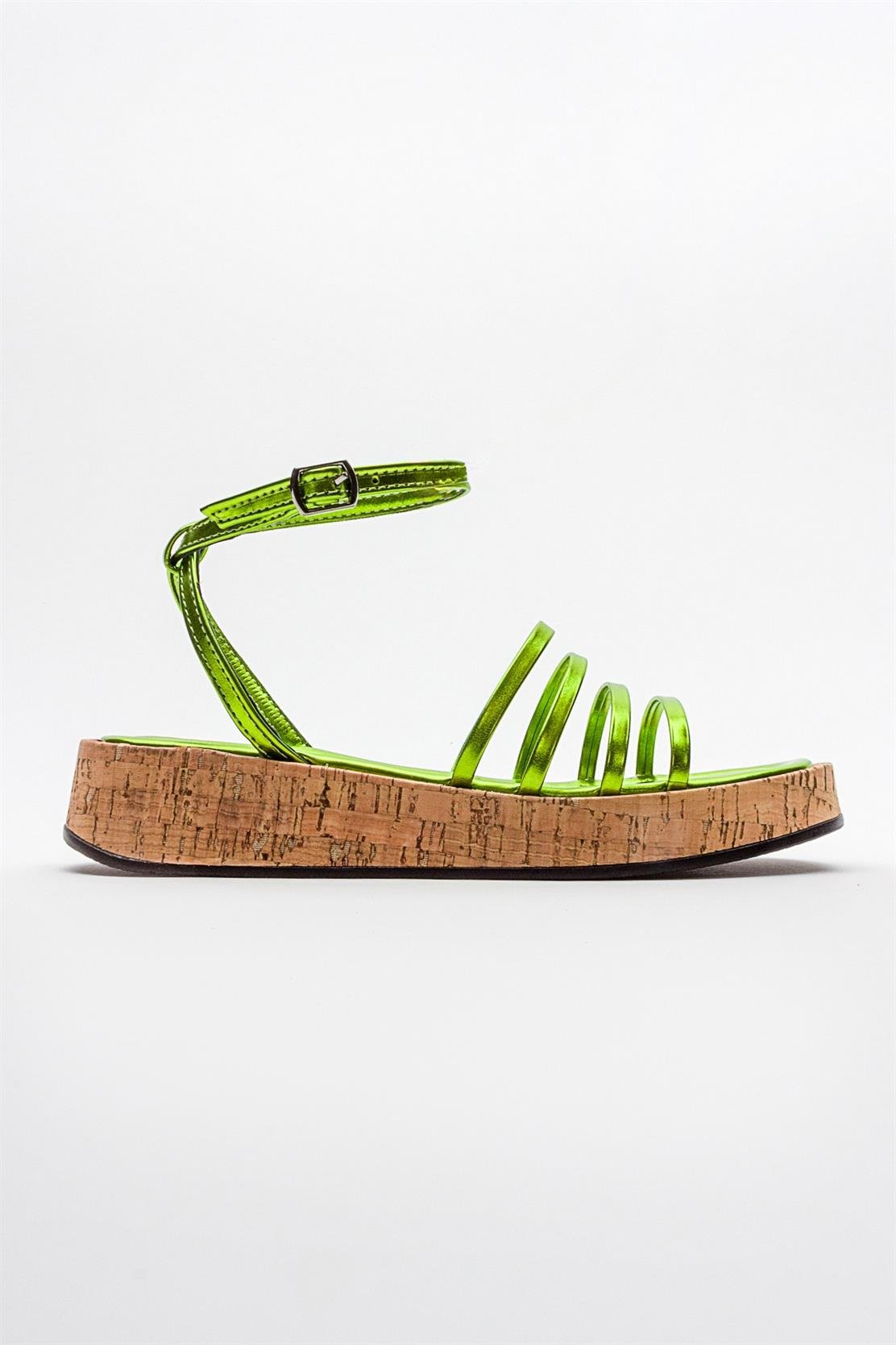 Angela - Metallic Green Sandal (Women)