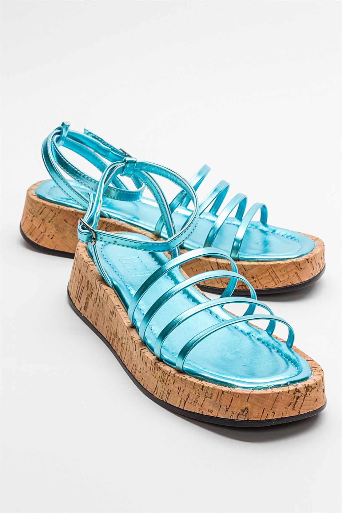 Angela - Metallic Baby Blue Sandal (Women)