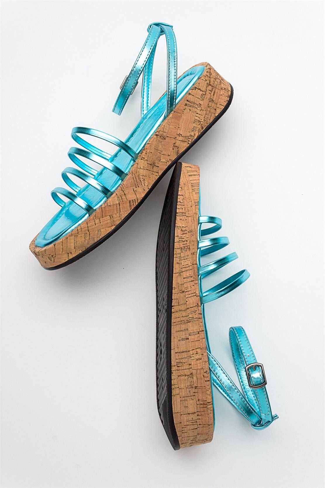 Angela - Metallic Baby Blue Sandal (Women)