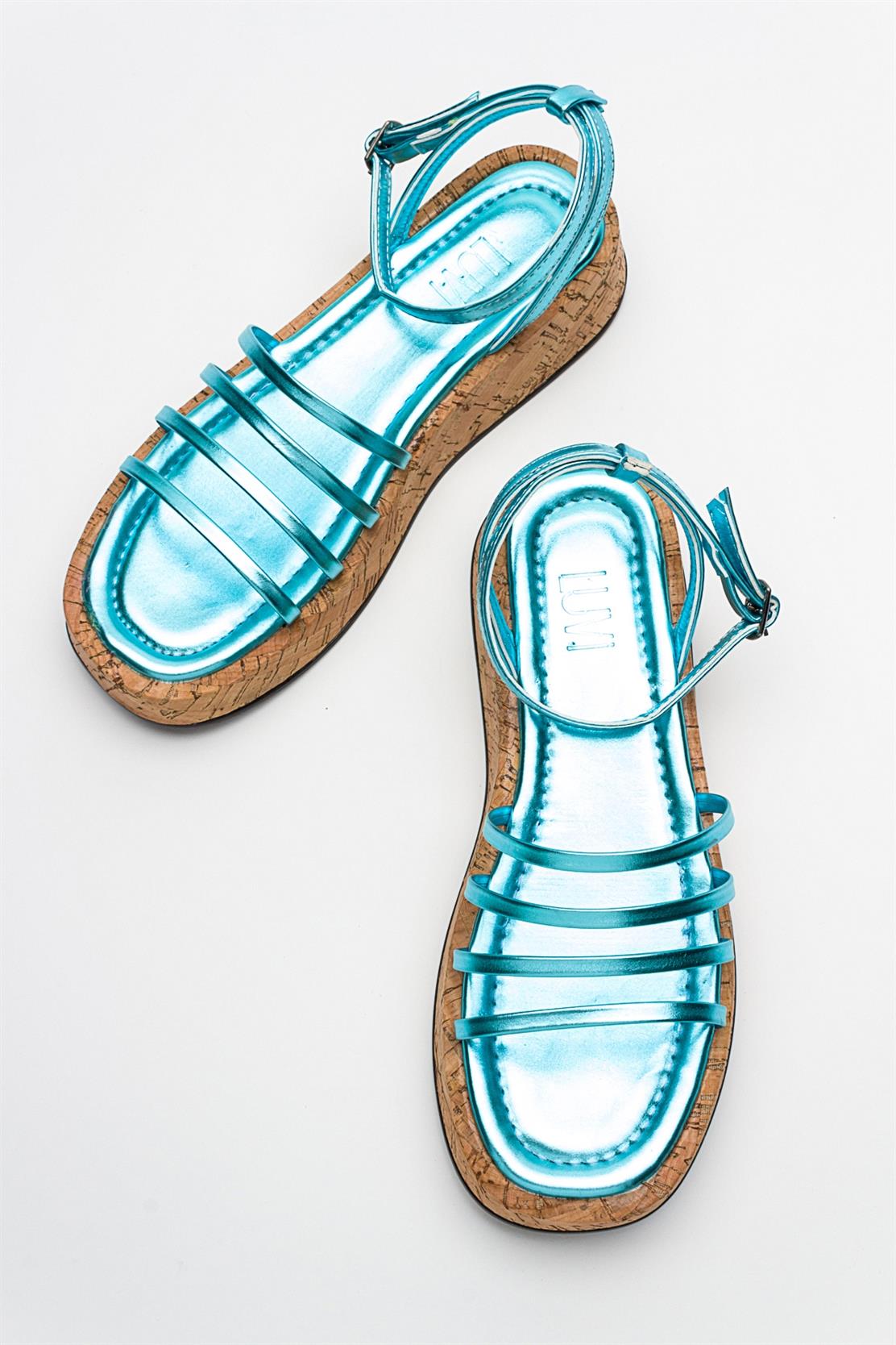 Angela - Metallic Baby Blue Sandal (Women)