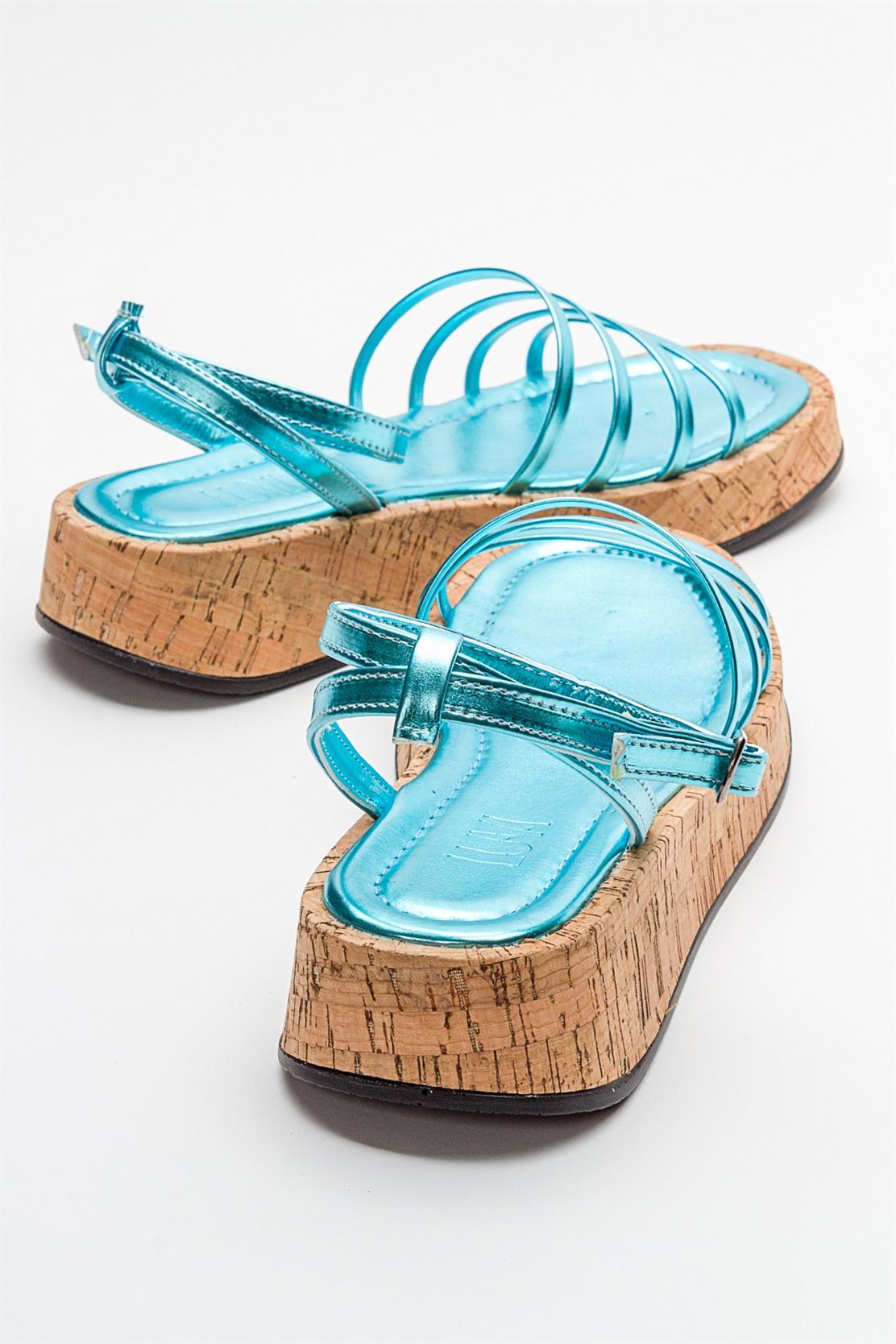 Angela - Metallic Baby Blue Sandal (Women)