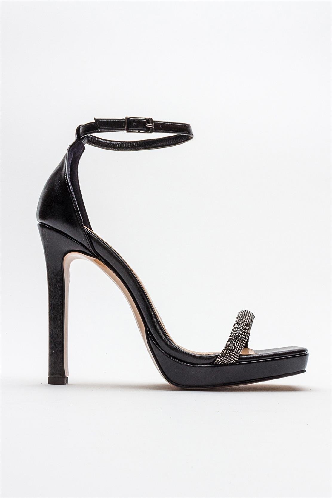 Unos - Black Stone-Embellished Single-Strap High-Heel Evening Shoe (Women)