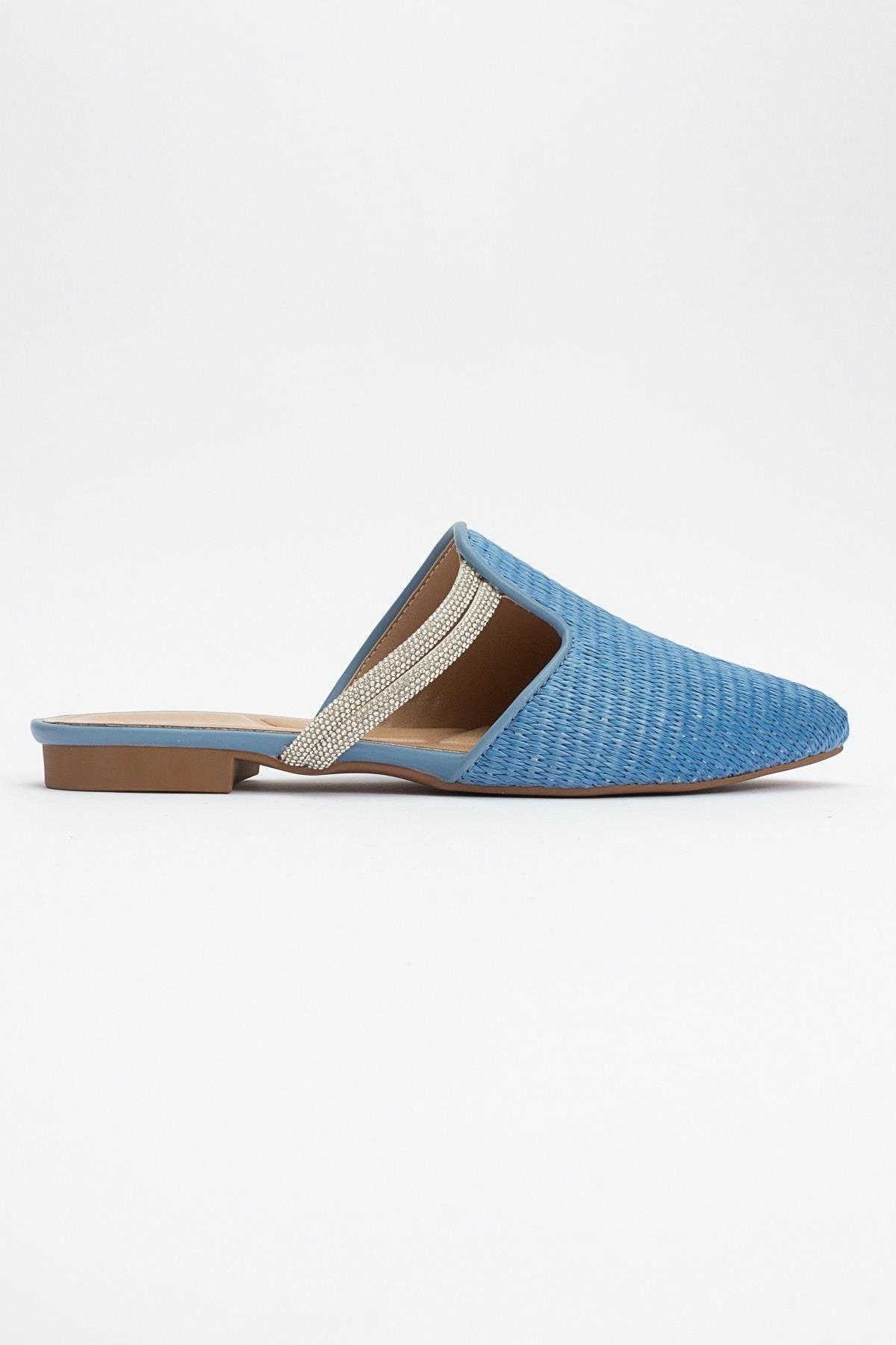 Pesa - Blue Woven Stone-Embellished Slide (Women)