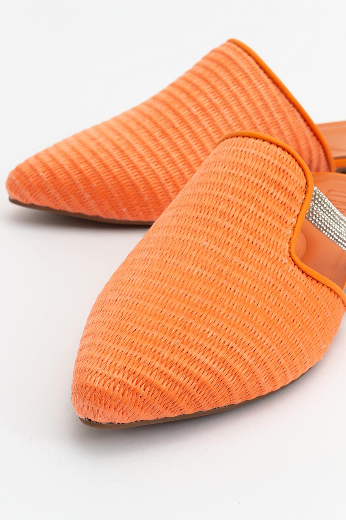 Pesa - Orange Woven Stone-Embellished Slide (Women)