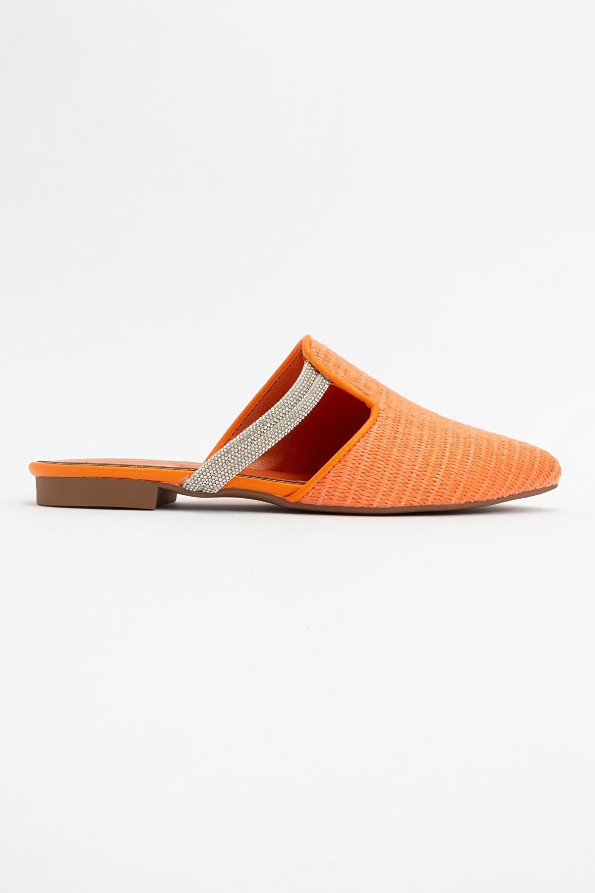 Pesa - Orange Woven Stone-Embellished Slide (Women)