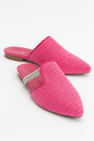 Pesa - Fuchsia Woven Embellished Slide (Women)