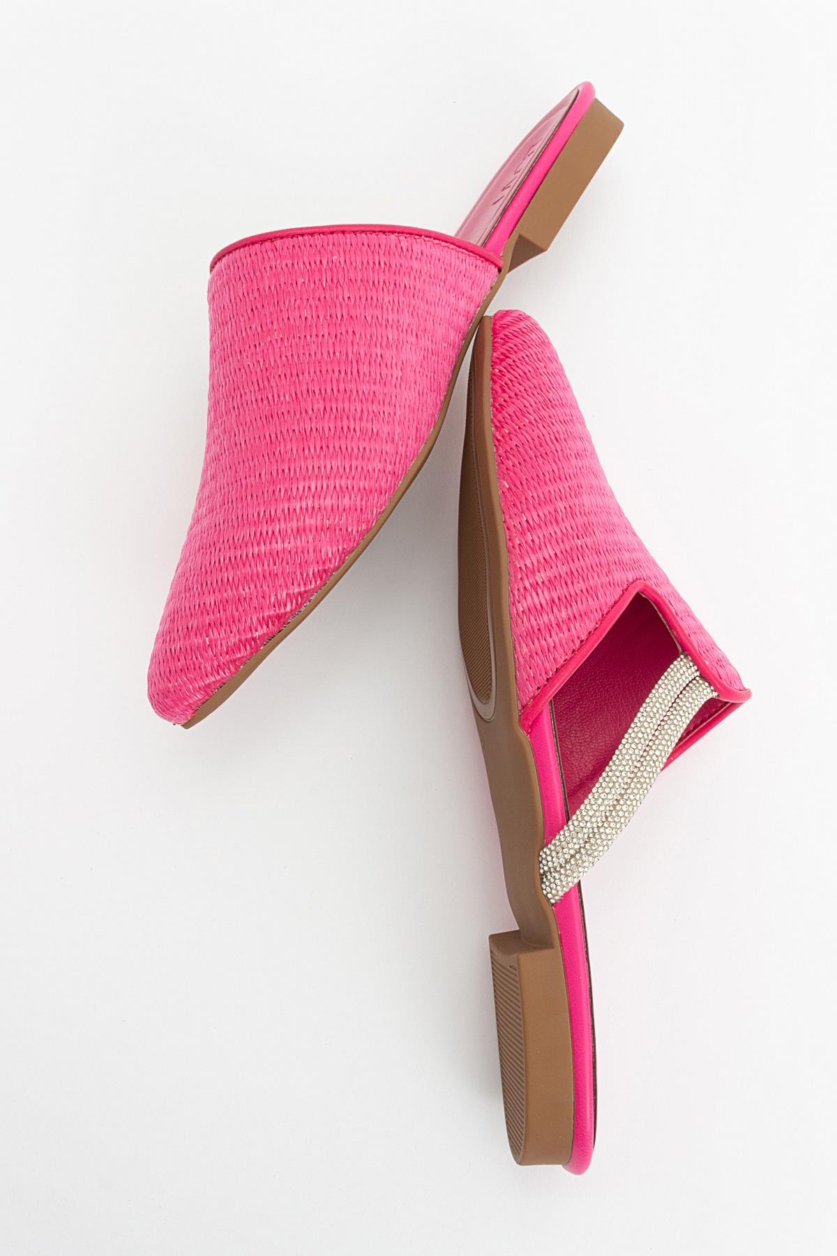 Pesa - Fuchsia Woven Embellished Slide (Women)