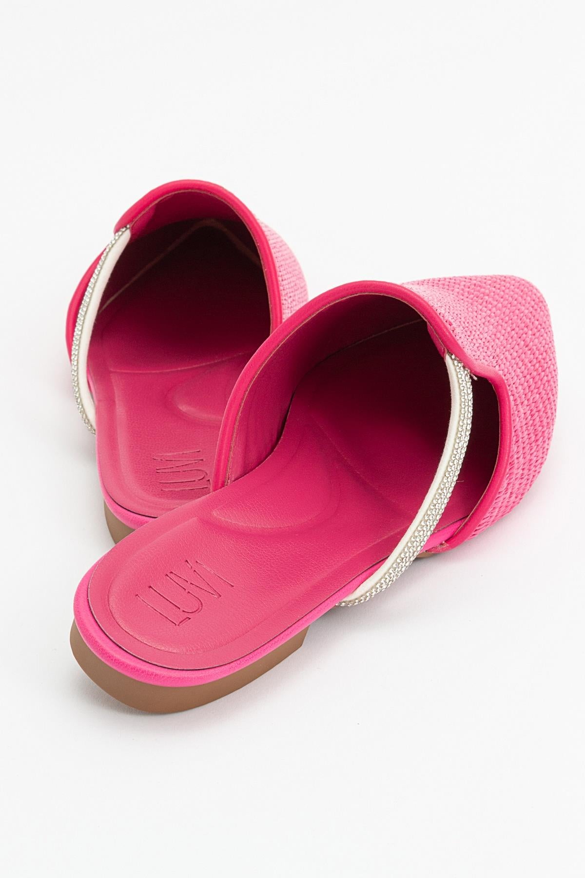 Pesa - Fuchsia Woven Embellished Slide (Women)