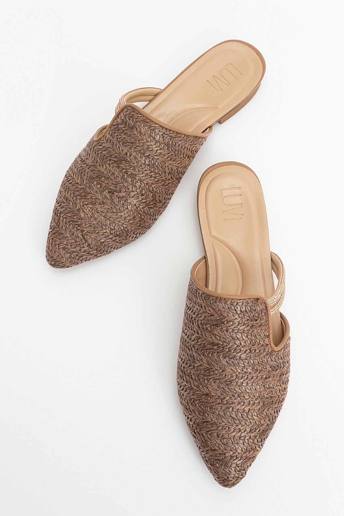 Pesa - Brown Woven Embellished Slide (Women)