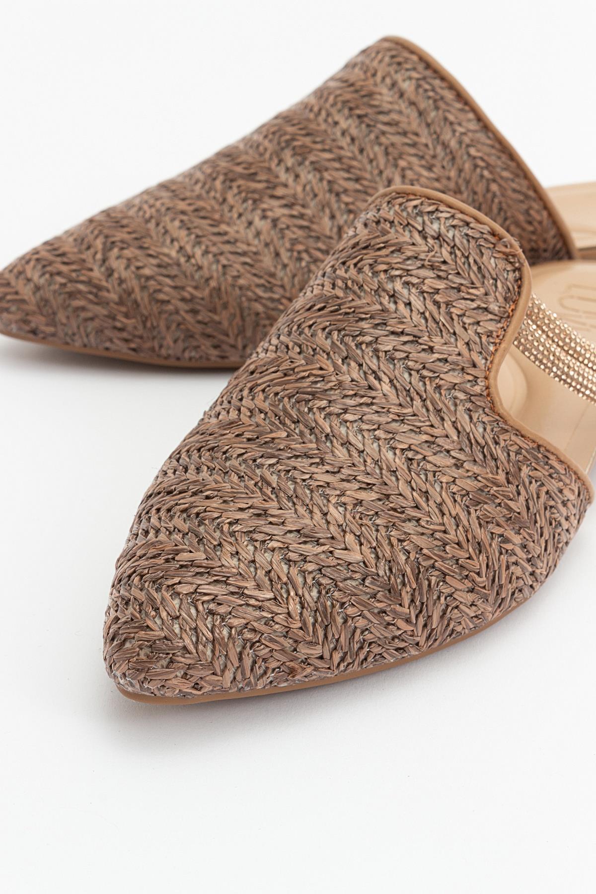 Pesa - Brown Woven Embellished Slide (Women)