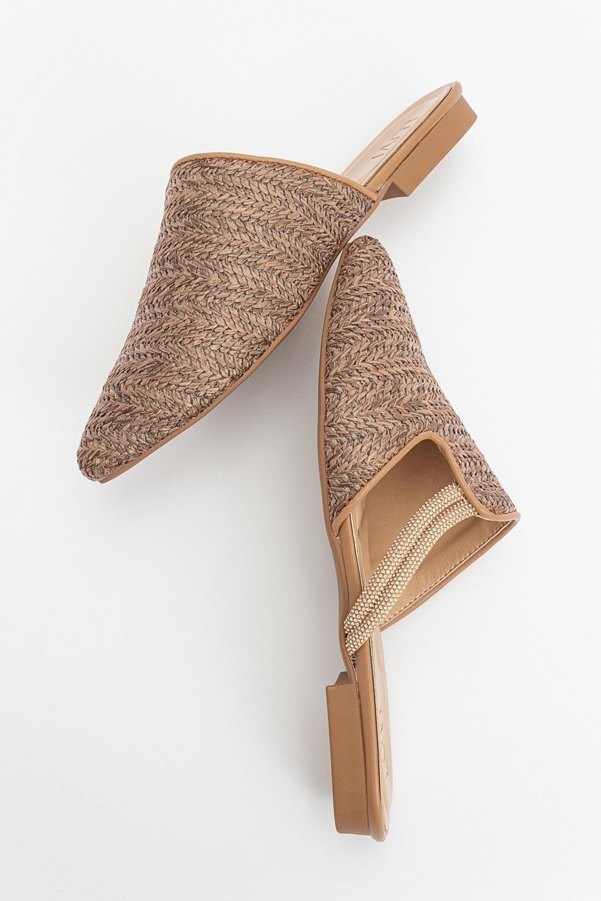Pesa - Brown Woven Embellished Slide (Women)