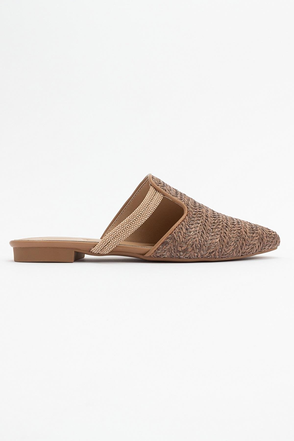 Pesa - Brown Woven Embellished Slide (Women)